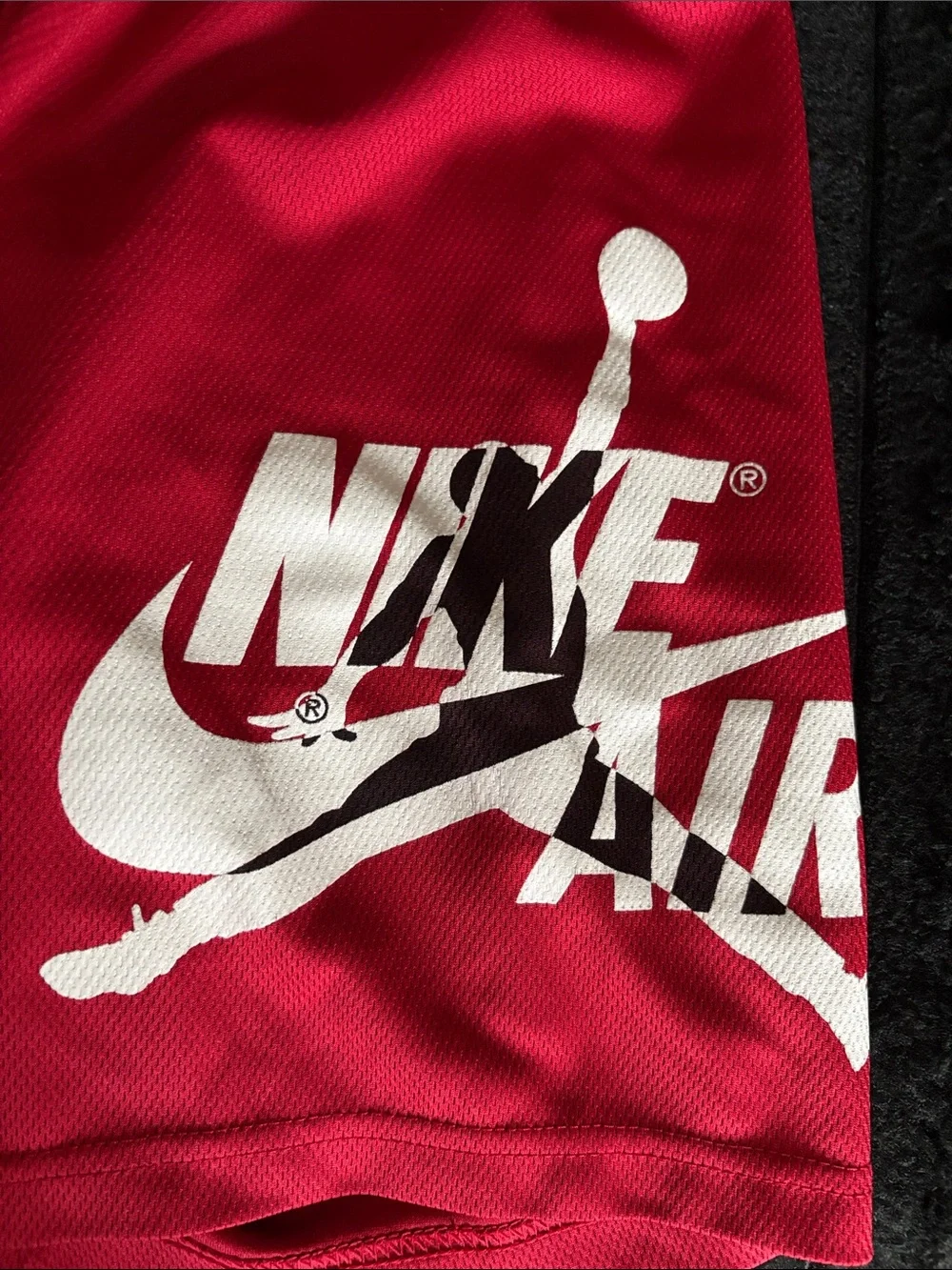 Nike Boys Red Athletic Mesh Shorts with White Logo